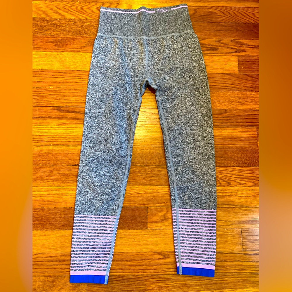 Soul by soulcycle grey and purple leggings, size S